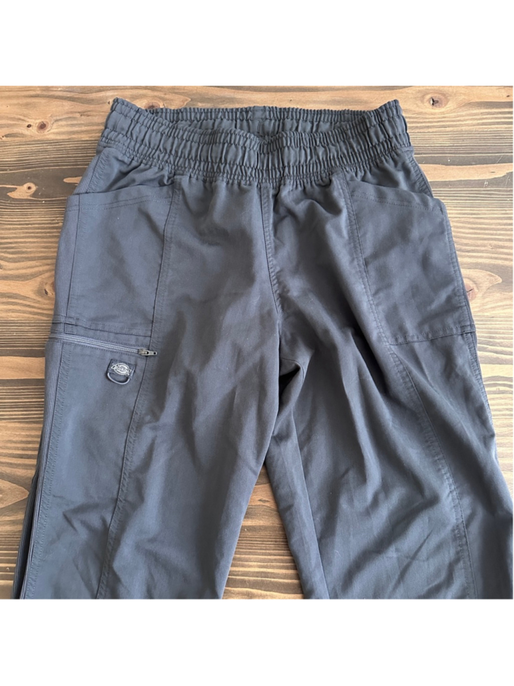 Dickies Jogger Pants Womens M Gray Cargo Stretch Scrub Athleisure Elastic Waist